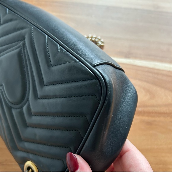 Authentic Gucci GG Marmont Small Shoulder Bag Black - Picture 15 of 16